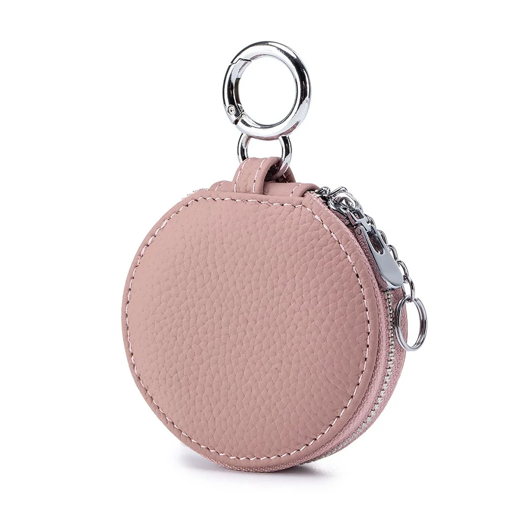 Mini Cute PU Leather Coin Purse with Mirror Coin Bag Round Wallet Korean Style Zipper Lipstick Storage Bag Bag Pendant Decor