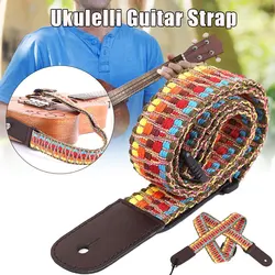 136cm Guitar Strap With Adjsutable Buckle Rainbow Ukulele Shoulder Strap Diagonal Span Accessories For Guitar Ukulele Banjo