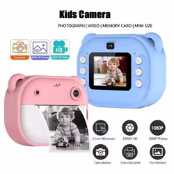 Children Kids Camera Instant Print Mini Digital Video Camera for Kids 1080P Screen  Print Thermal Paper +32G Memory Card