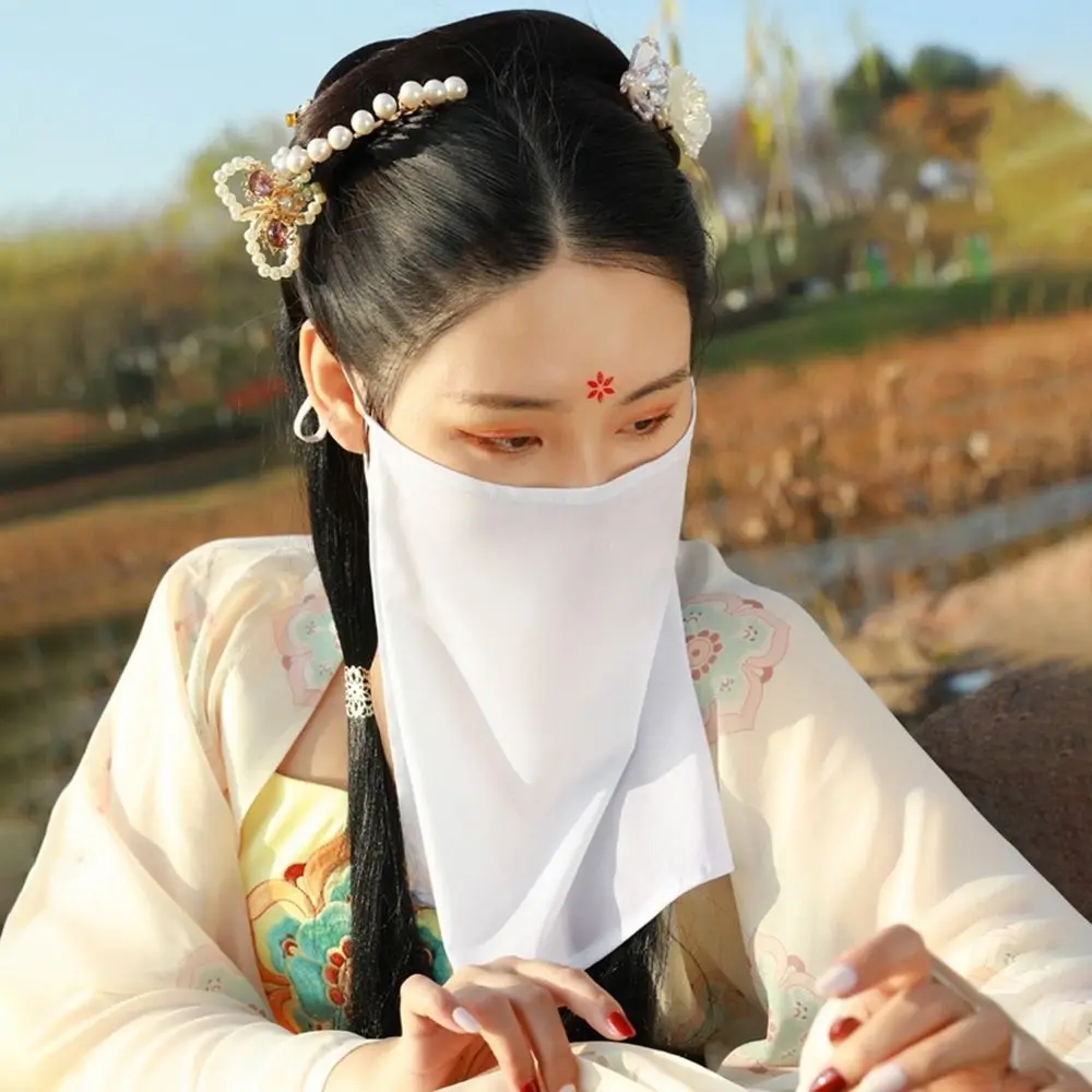 Anti-ultraviolet Face Shield Mesh Sunscreen Mask Hanfu Face Veil Chinese Hanfu Accessories Face Covering Ancient Mask