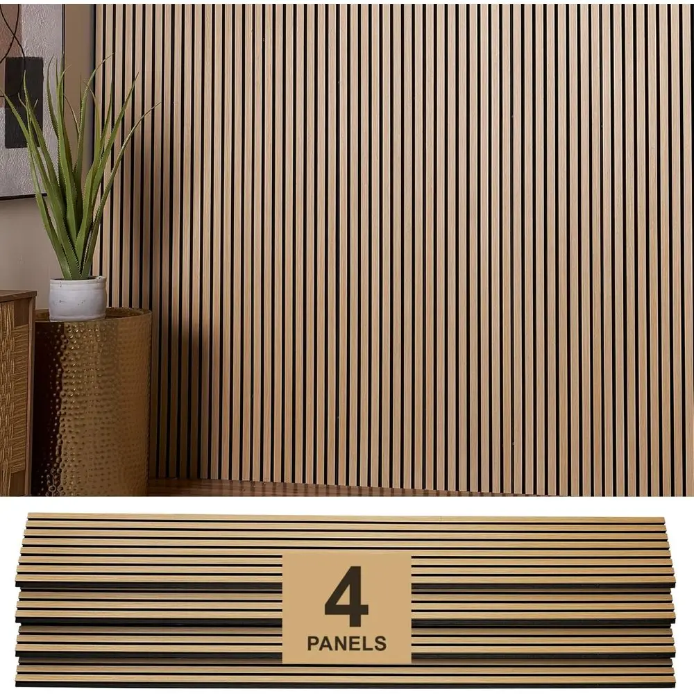 

Wood Panels or Wall - Oak Acoustic Wall Panels - 4PK Wall Wood Panels - 94.49” x 12 - Wood Wall Panels or Decor - Acoustic Slat