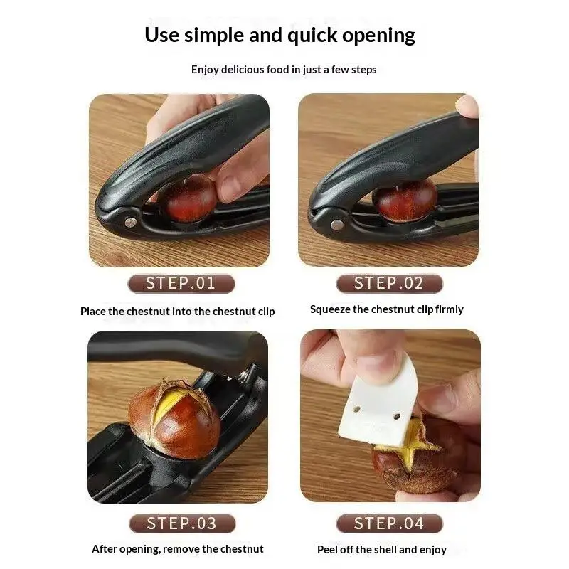 Portable Chestnut Opener Food Grade Plastic Sharp Cross Edge Nonslip Handle for Outdoor Camping Picnic Chestnut Shelling