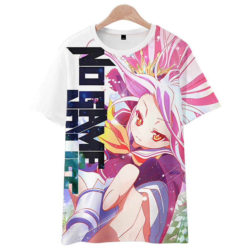 

No Game No Life Man Women Clothes Print Manga Trendy Brand Round Neck Quick-drying T-shirt Summer Street LeisureShort-sleeved