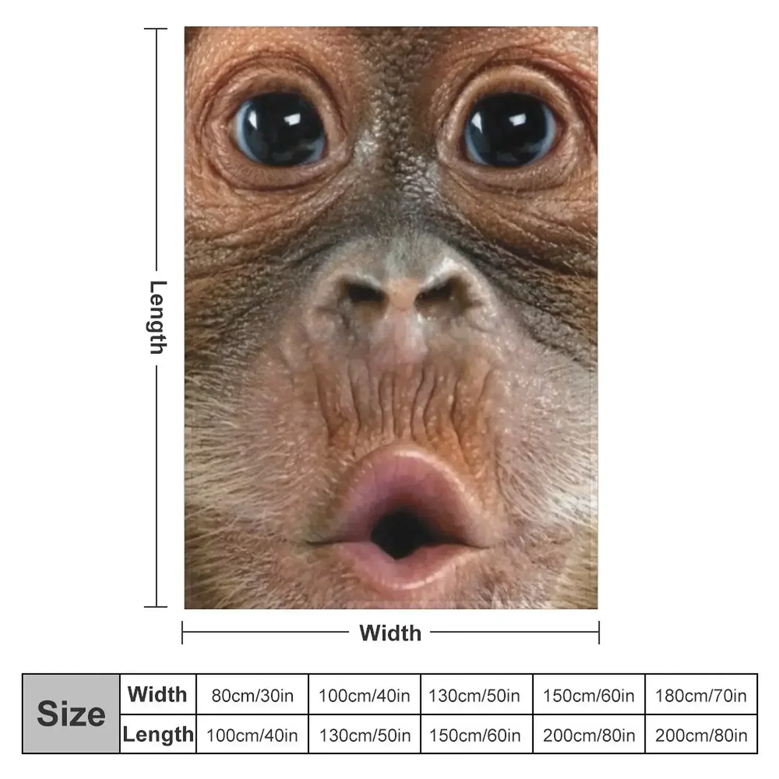 Big Face Baby Orangutan Monkey Throw Blanket Luxury St Blankets Sofas Of Decoration Blankets