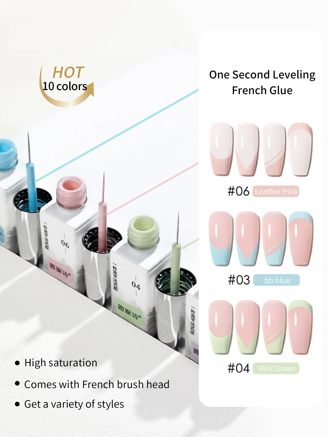 12 ml White Swirl Gel Nail Polish Art Liner, klassisches Farb-Nagellack-Design mit dünnem Pinsel, UV-Lichtheilung für DIY French