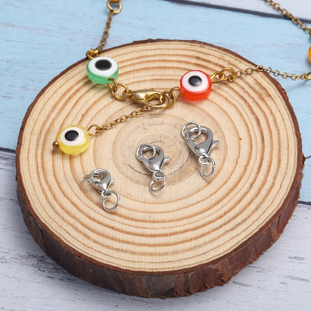 10-50Pcs 10 12 14 mm Lobster Clasps Hooks With Jump Rings End Clasps Connectors For DIY Jewelry Making Supplies Accessories image 6