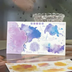 Journal GO 2pcs Watercolor Trace Decorative Transfer Sticker Vintage Collage Scrapbooking Label for Diary Album Journal Planner