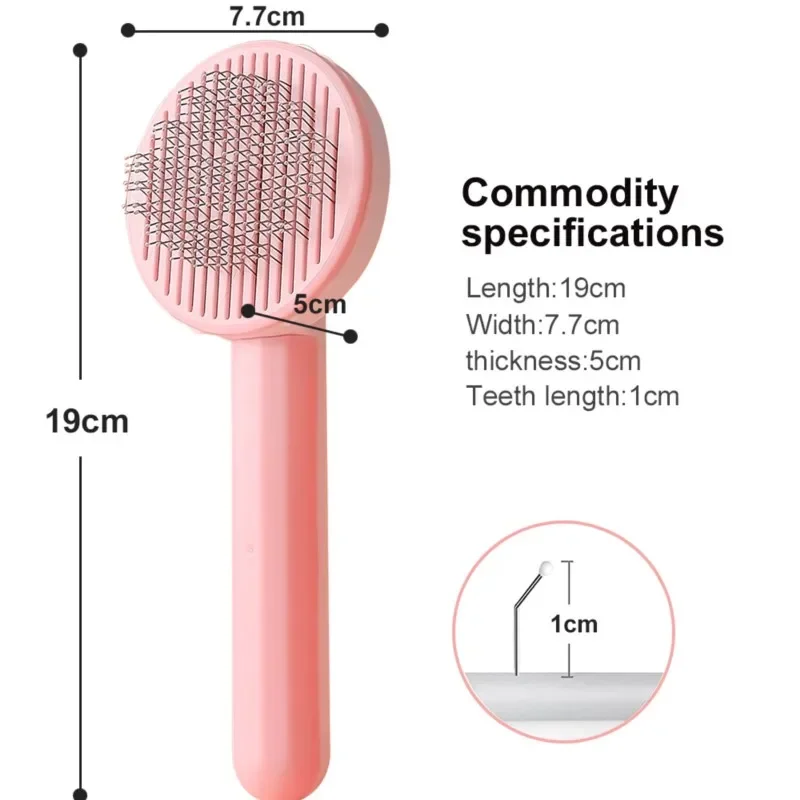 강아지 고양이용 셀프 클리닝 슬리커 브러시, 반려동물 빗 리무버, 언더 코트 엉킨 헤어 마사지, 입자 고양이 빗, 순환 개선