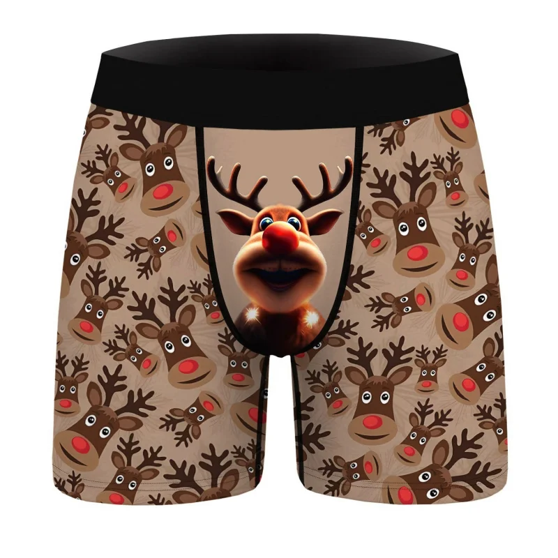 

Jumppmile Men's Christmas Xmas Boxers Shorts Funny Santa Claus Underwear Boxer Briefs