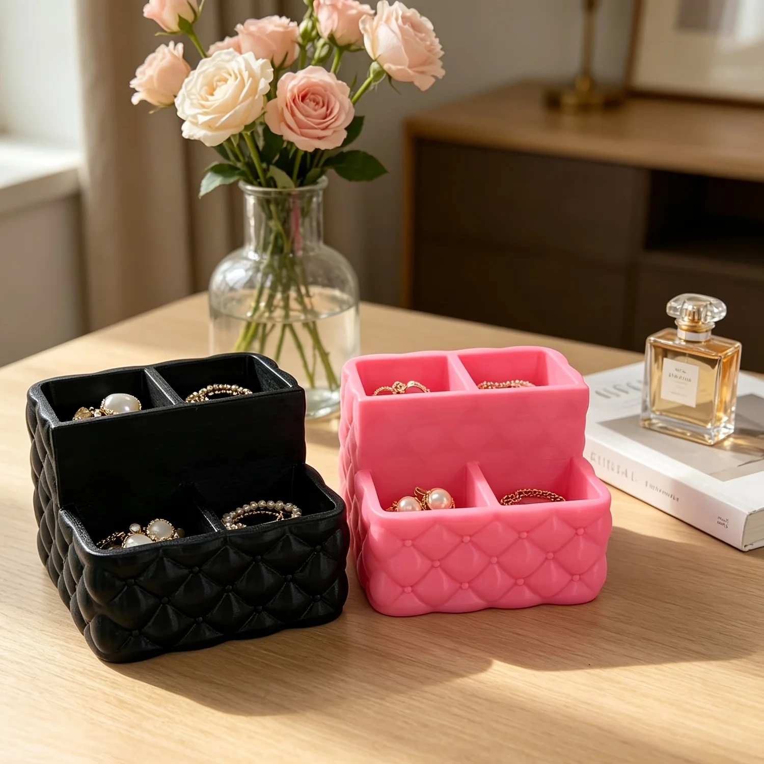 Dressing organiser jewellery, ring, key, cosmetics practical storage box, home desktop decoration storage jewellery box