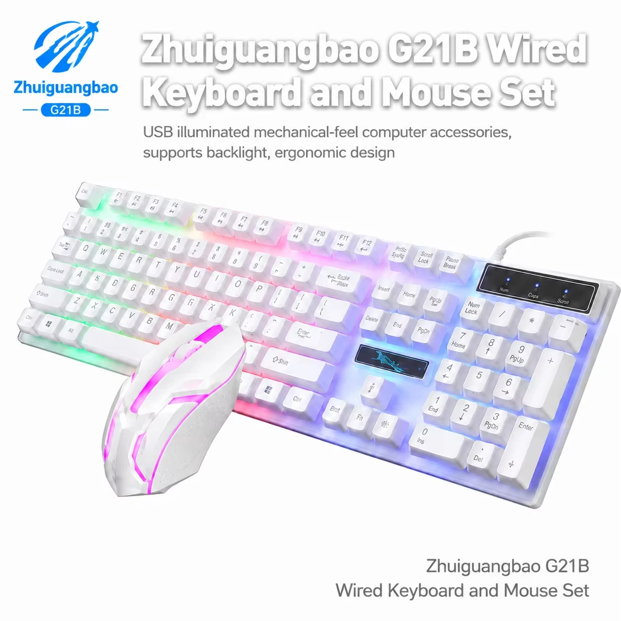 104Keys Full-Size Mechanical R - Gaming Keyboard Mouse Set recension och pris