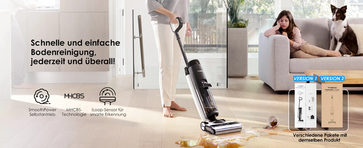 Tineco Floor ONE S7 PRO Kabelloser Nass-Trocken-Saugwischer mit LED-Display, entfernt klebrige Verschmutzungen und Tierhaare, Zentrifugalttechnologie. – Detail 2
