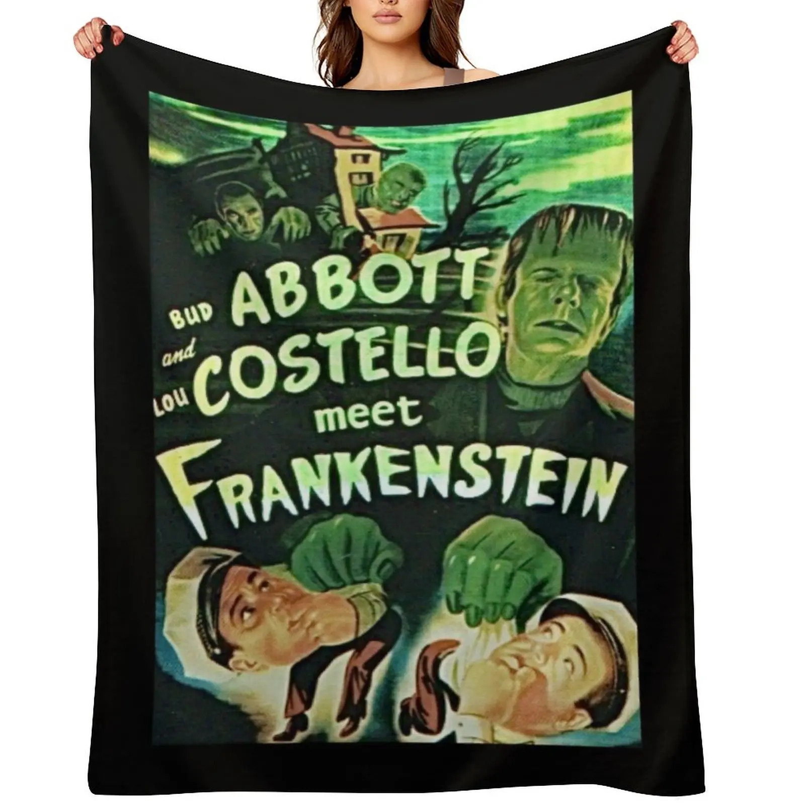 

Abbott and Costello meet Frankenstein Classic . Throw Blanket Flannel Luxury Thicken Blankets For Baby Flannels Blankets