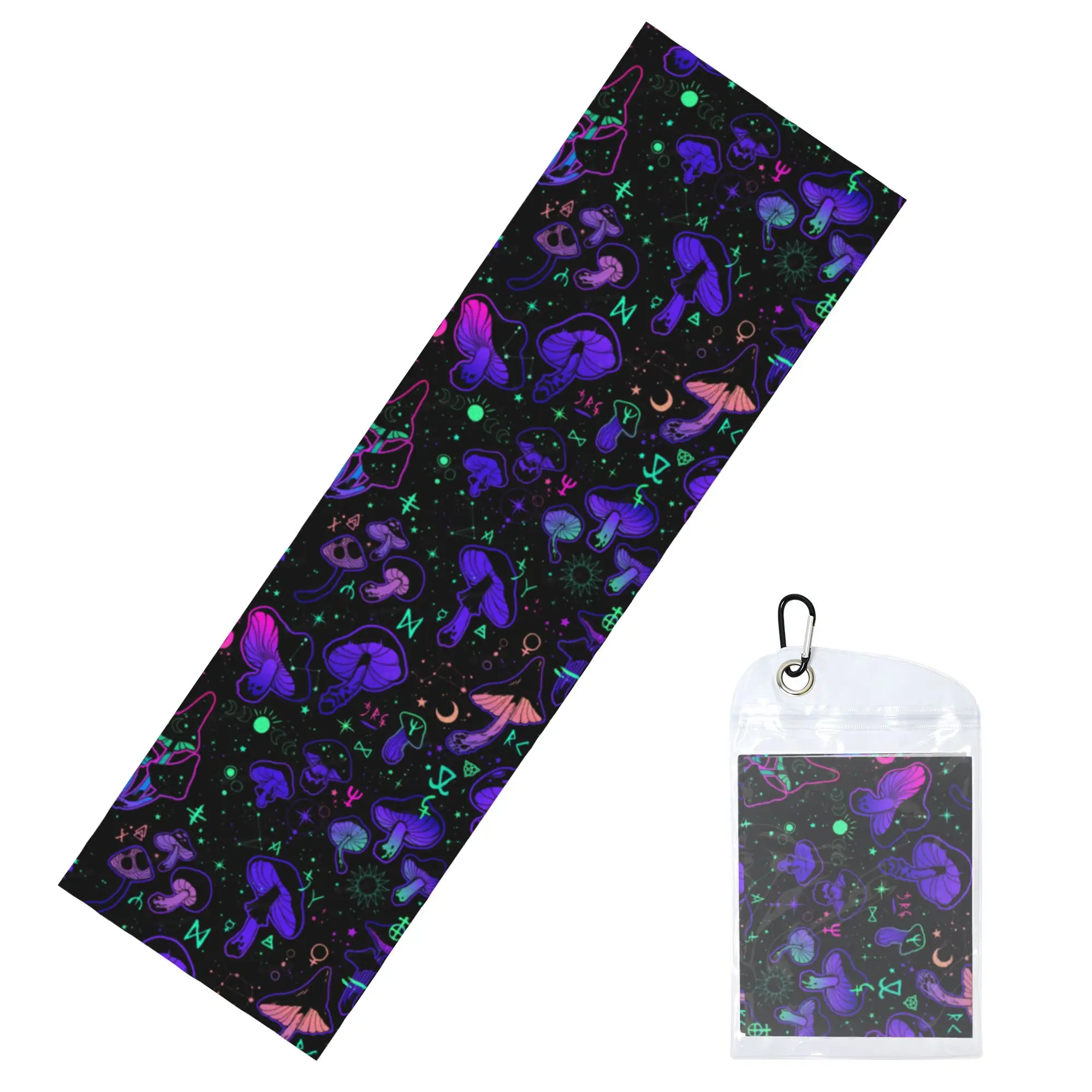 Psychedelic Magic Mushrooms Symbols Boho Cold Exercise Towel Yoga And Fitness Running Outdoor Activities Travelling Towels