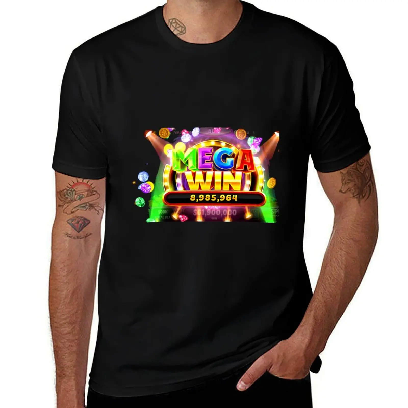 

Mega Win T-Shirt man t shirts for men casual cotton t shirts high quality T-Shirt