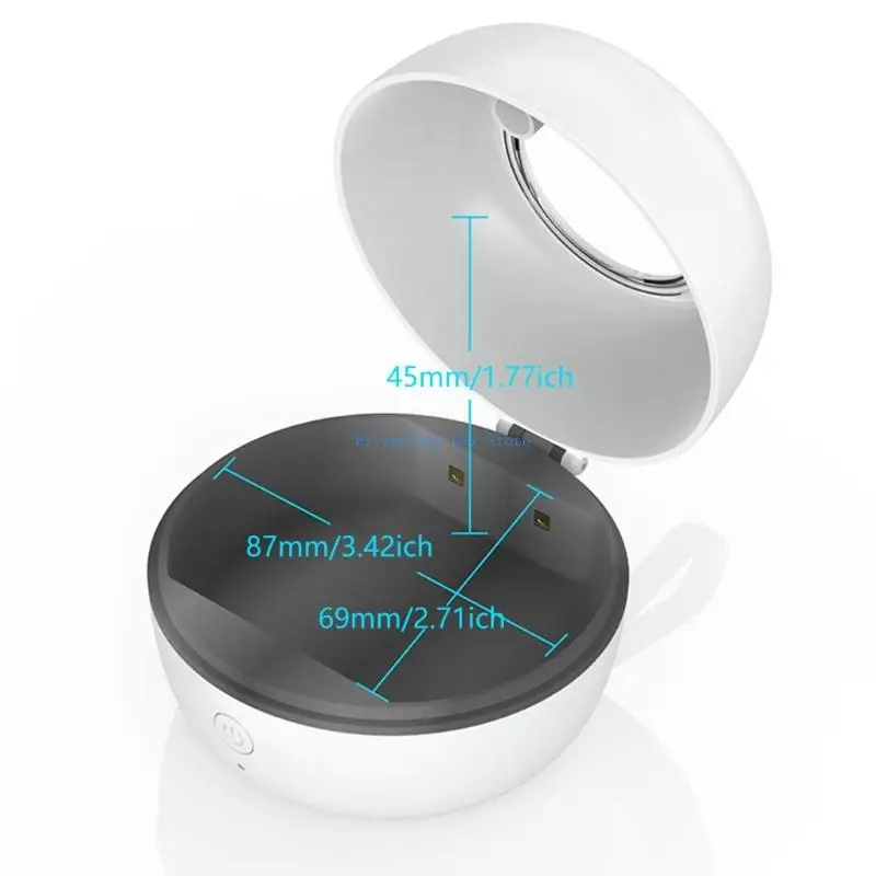 F1CB 소형 젖꼭지 소독제 Soother 청소 보관 상자 내장 4pcs UVC 램프 구슬 USB C 여행용 충전식