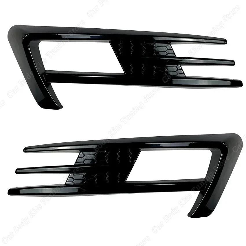 Car Front Side Bumper Fog Lamp Grille Cover Trim Body Kit Tuning For VW Golf 7 7.5 MK 7 7.5 2013-2019 Gloss Black/Carbon Look