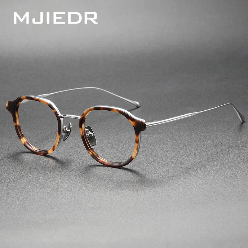 

New Popular Irregular Acetate Glasses Frame Pure Titannium Leg High Quality Vintage Eyeglasses for Men and Women