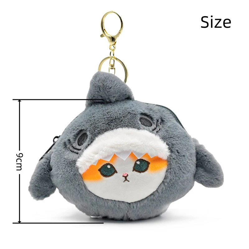 New Mini With Scented Shark Plush Coin Purse Cartoon Cute Sea Animal Shark Plush Portable Storage Coin Purse Headphone Bag