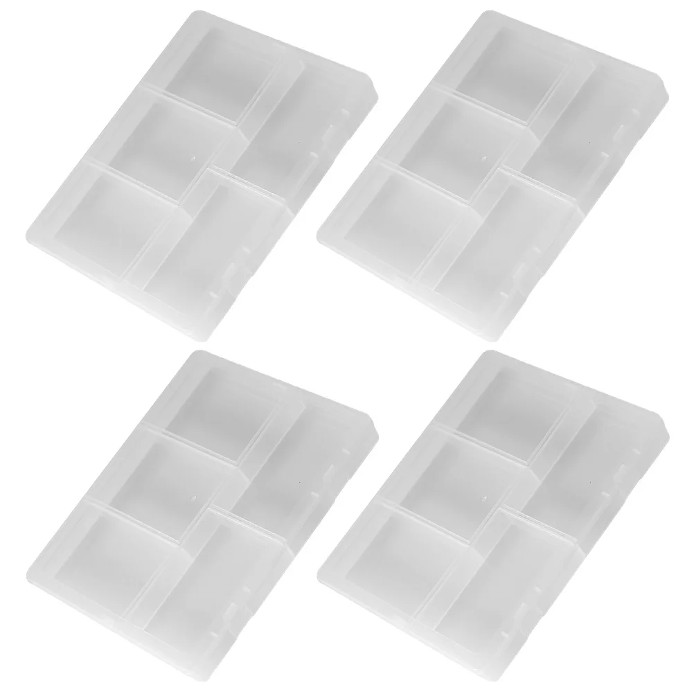 

4Pcs Transparent Multi-Grid Storage Box Plastic Jewelry Organizer Parts Hardware Holder Tool Container Desktop Organizer