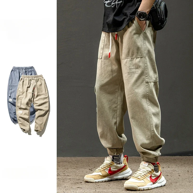 

Japanese Overalls Men Spring and Autumn Loose Bunches Feet Autumn Fashion Brand Men's Casual Pants