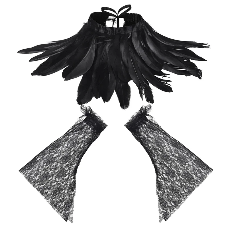 Black Maleficant Long Costumes for Girls Witch Queen Halloween Lined Dresses with Horns Feather Wings Kids Full Length Outfi@0Z*