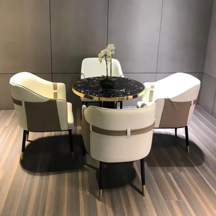 Light luxury sales department reception solid wood dining chairs, hotel clubhouse, furniture modern simple negotiation