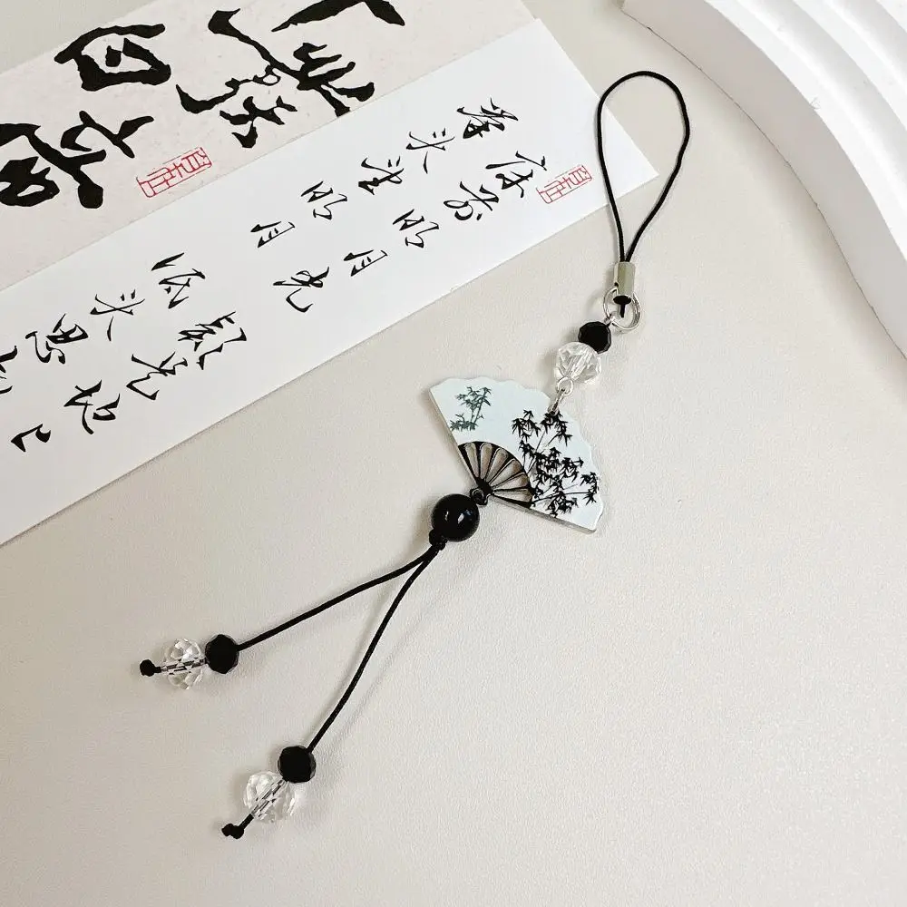 Acrylic Chinese Style Butterfly Pendant DIY Handmade Phone Charm Retro Beaded Phone Chain Ins Trinket