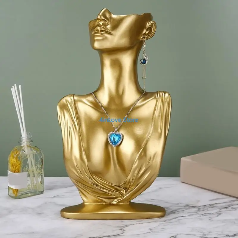 T4MD Bequeme Halskette -Ringe stehen manninequinförmige Display -Rack für Schmuckliebhaber