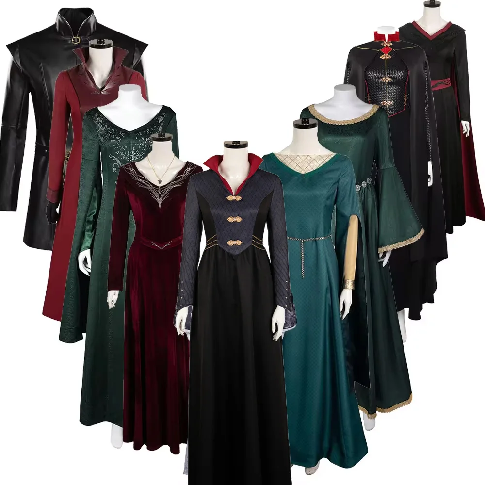 Rhaenyra Costume Cosplay Alicent Dress Coat Robe outfit Halloween Carnival Party Fantasia Daemon Suit gioco di ruolo per donna uomo