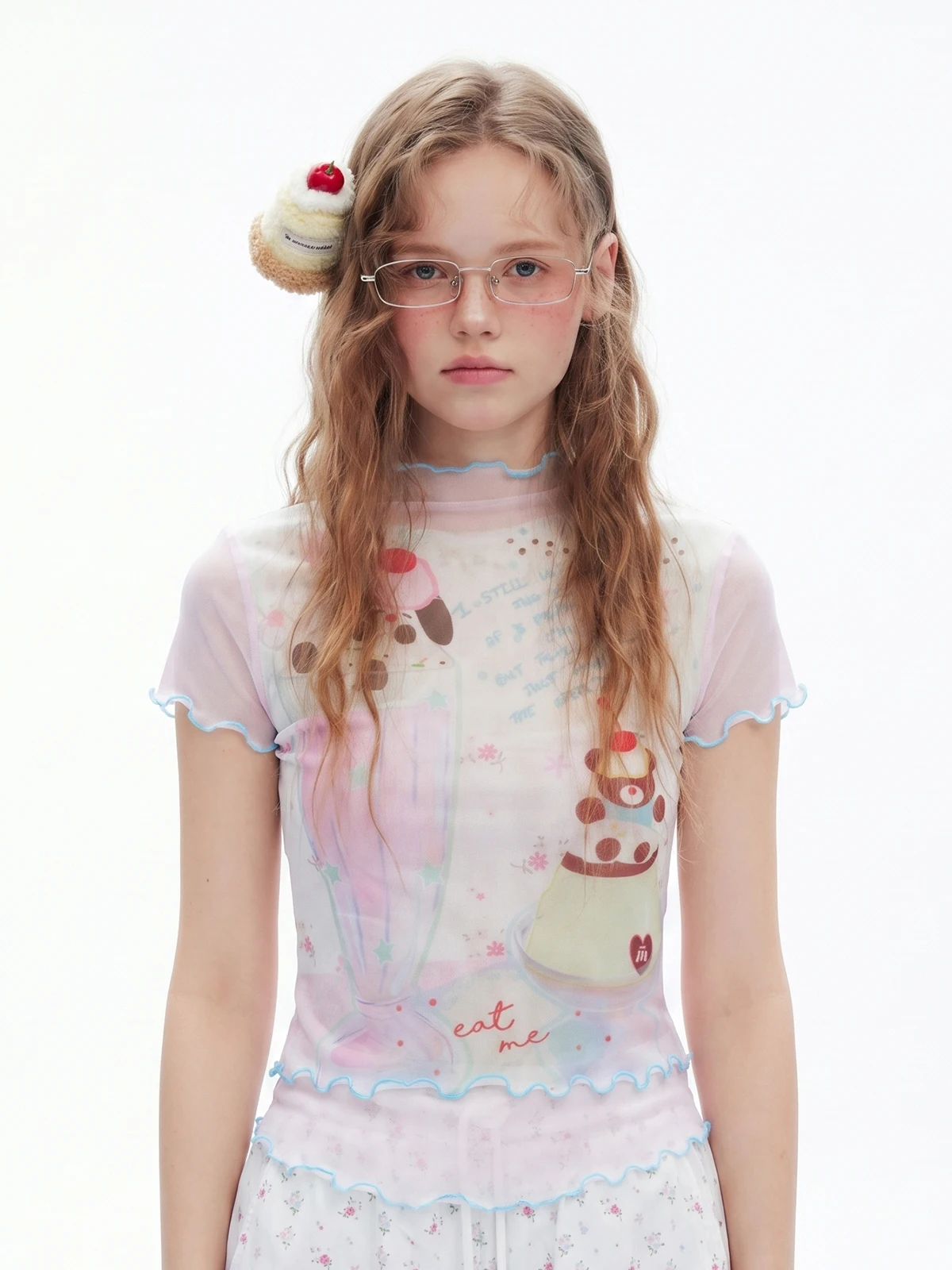 

Футболка Slim Fit с коротким рукавом, летняя модная, с принтом, сетчатая, тонкая, стильная, для девушек, LAOMAER, из смесового полиэстера, удобная, дышащая