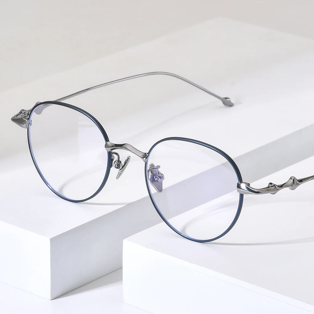 NIANZHEN Titanium Alloy Eyeglasses Frame Women Round Brand Design Glasses Men Ultralight-Weight Retro Eyewear Spectacles 701