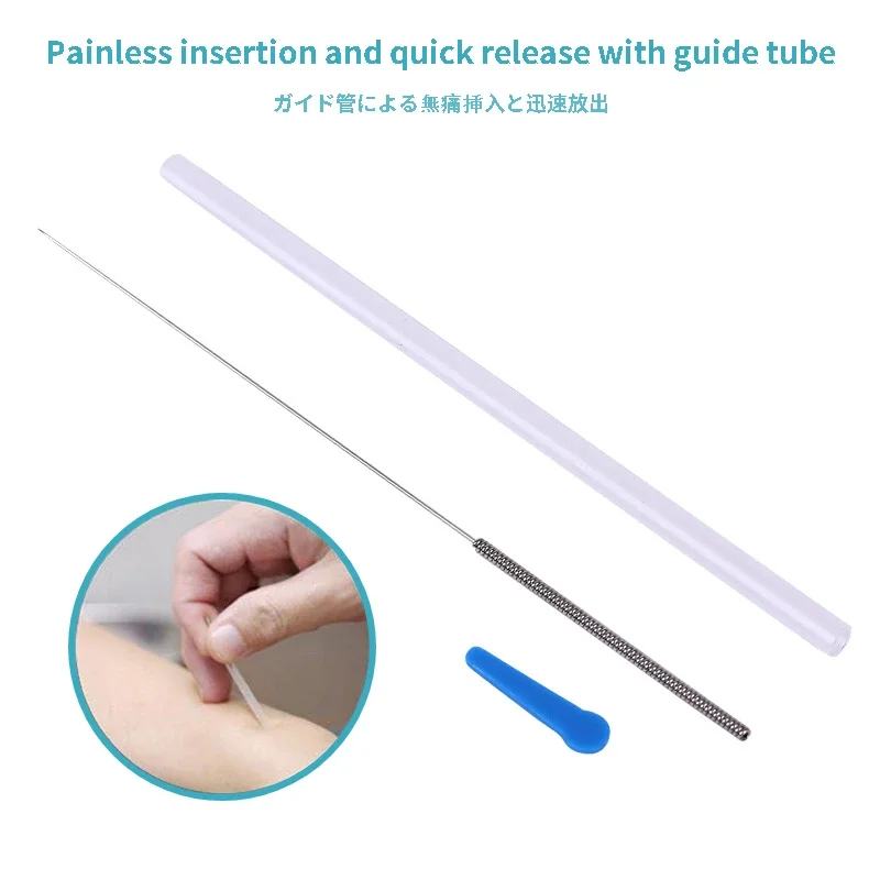 new 100 pcs sterile acupuncture needle for single use with tube  huanqiu acupuncture needle