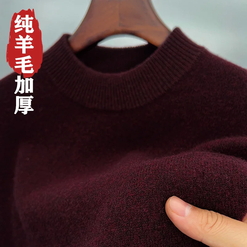 winter thick wool sweater men top fashion mock neck sweaters man clothes vintage mens luxury pullover knitted jumper turtle tops