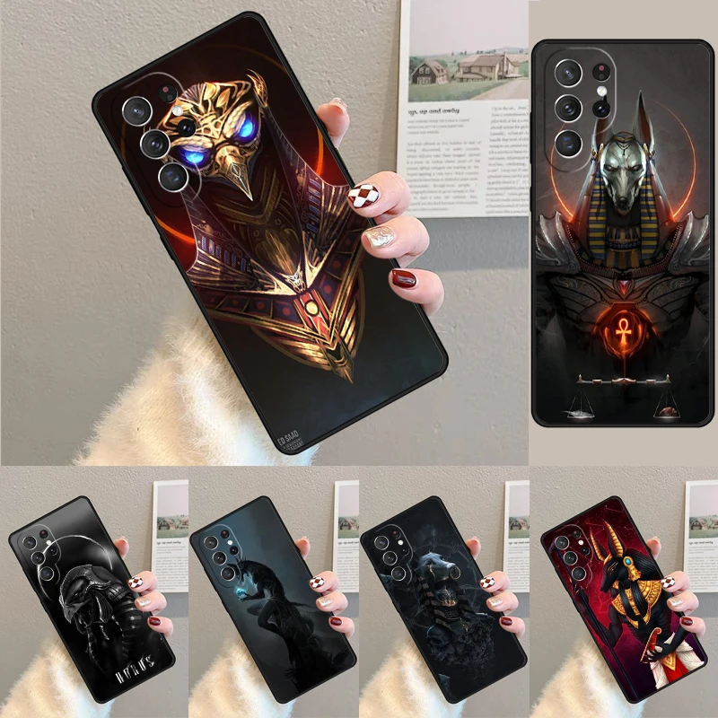 Cover For Samsung Galaxy S24 Ultra S21 S22 S8 S9 S10E Note 10 20 Plus FE S23 Egypt God Horus And Anubis Phone case Coque