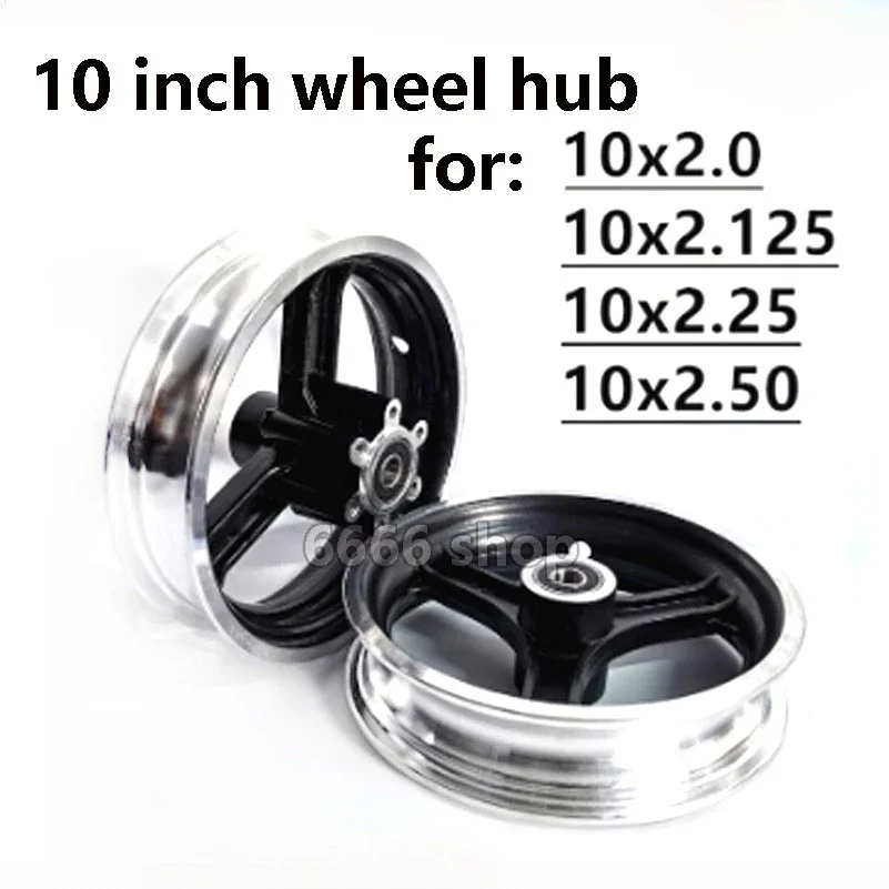 10 Inch Electric Scooter Wheel Hub 10 Inch Aluminum Alloy Wheel Rims 10x2 10x2.125 10x2.50 10x2.25 10x3.0 Tires Rims