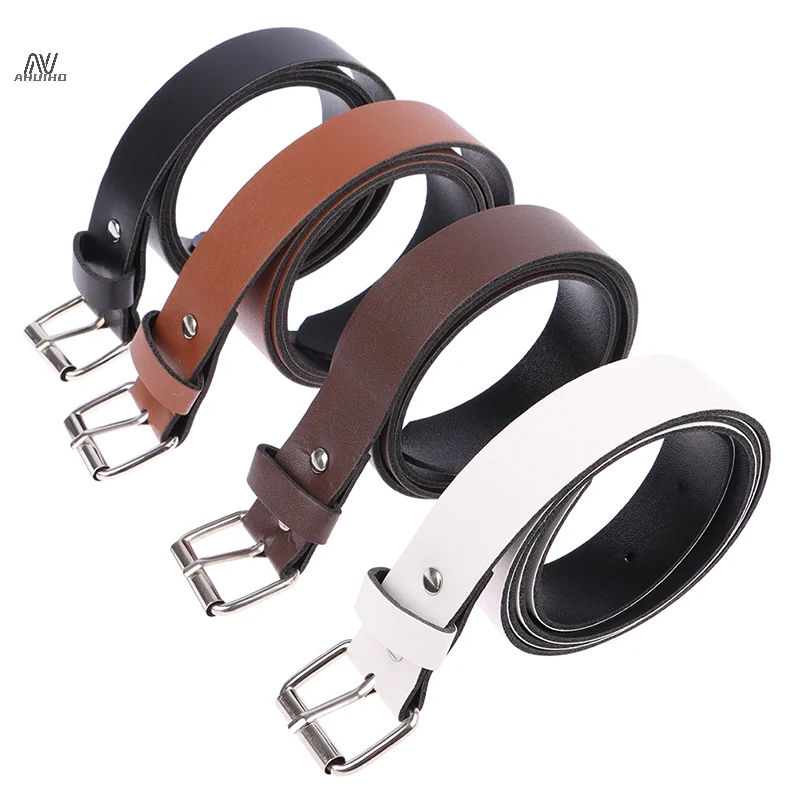 1Pc 100CM Leather Belt Fashion Waist Belts Metal Buckle Waistband Pants Decorative Belt Clothing Accesories