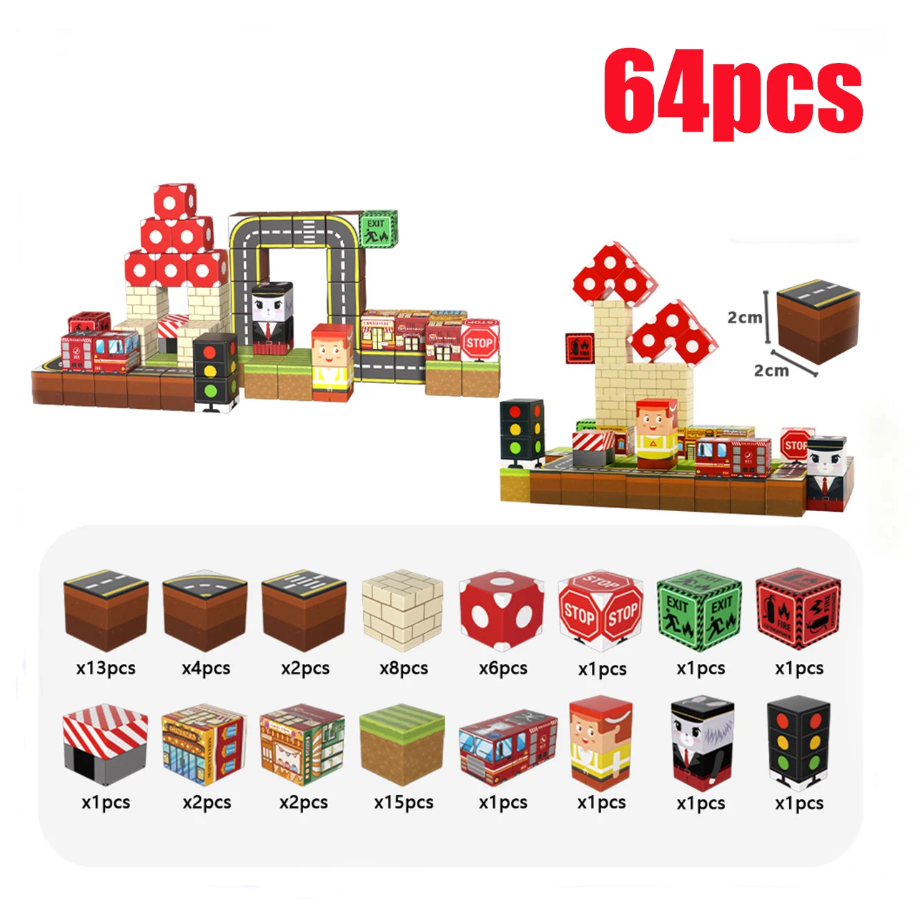 My World Magnetic Building Toy Set, Children's DIY Assembly Toy, Play with Magnets and Blocks