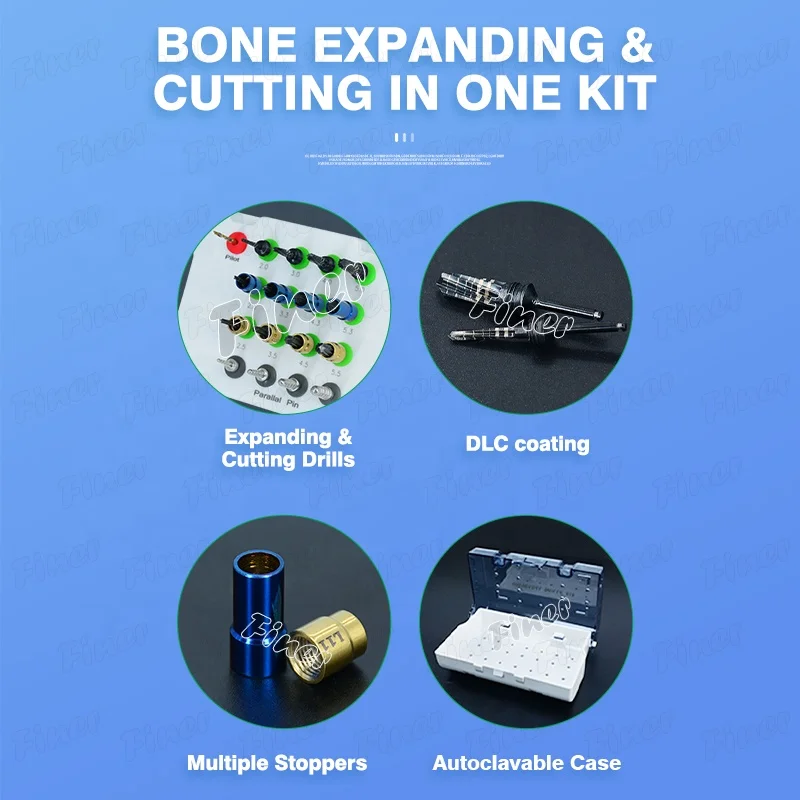 Osseodensification den tal Bur Drills Bone expanding drills with stoppers