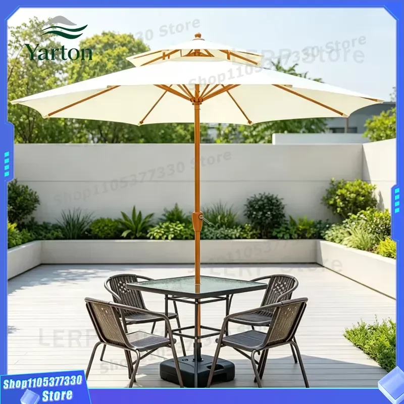Heavy Duty Large Garden Parasol Outdoor Beach Umbrella with Base for Courtyard Hotels Restaurants Wholesale Sun Shade