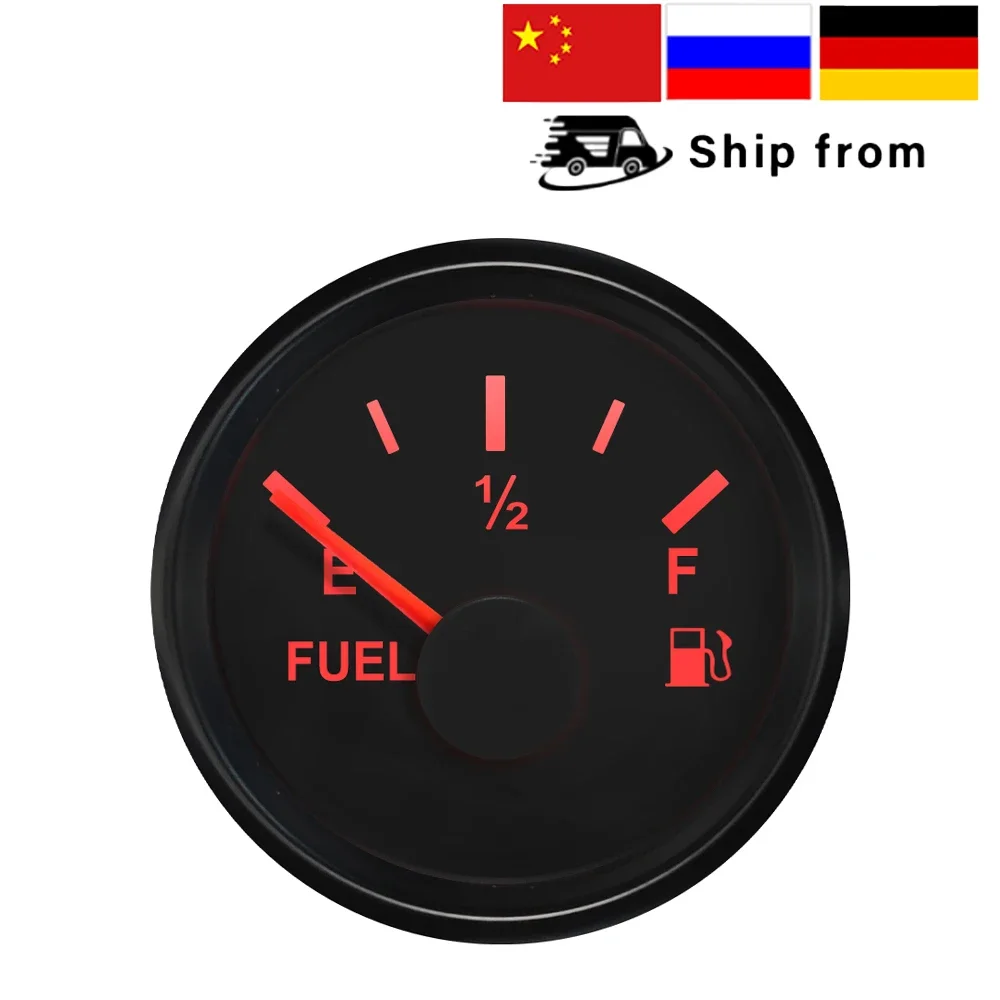 

ELING Waterproof And Dustproof 52mm Fuel Level Gauge Meter 0-5V Signal with Red Backlight for Car Boat Motorcycle 12V 24V