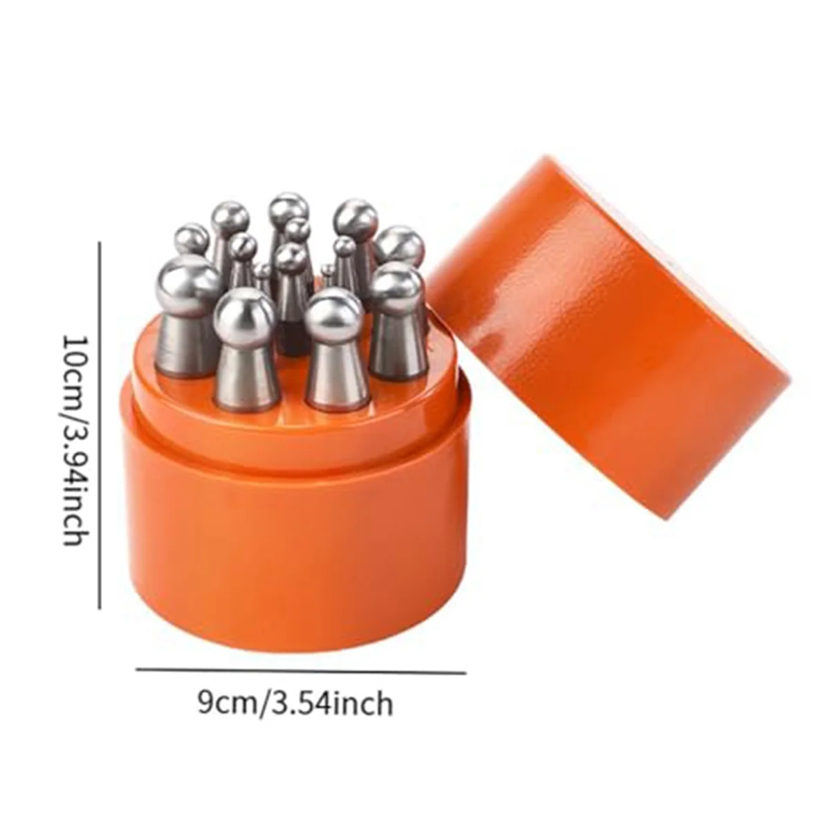 A79G Doming Block Punch Set, Dapping Punches Processing Crafting Metal Forming Tools Stamping Tools for Shaping Beads 15PCS