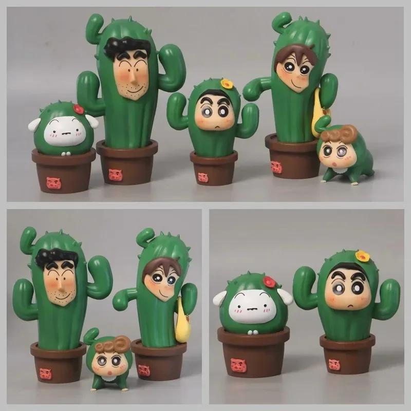 

New Celia Crayon Shin-chan Cactus Family Portrait Guangzhi Miya Xiaokui Xiaobai Doll Figure For Children's Gifts