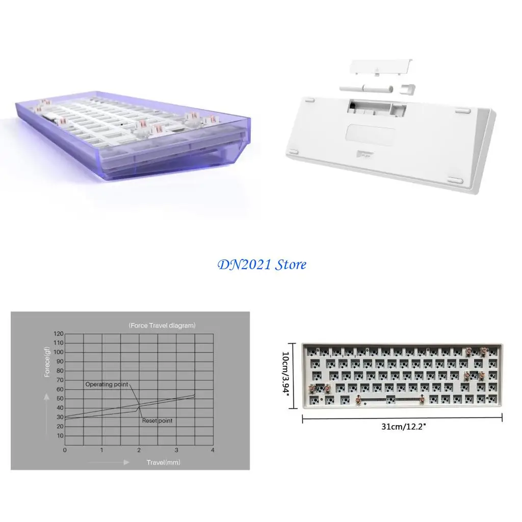 

F3KE Tester68 Индивидуальная замена механической клавиатуры 2.4G и Bluetooth-совместимая