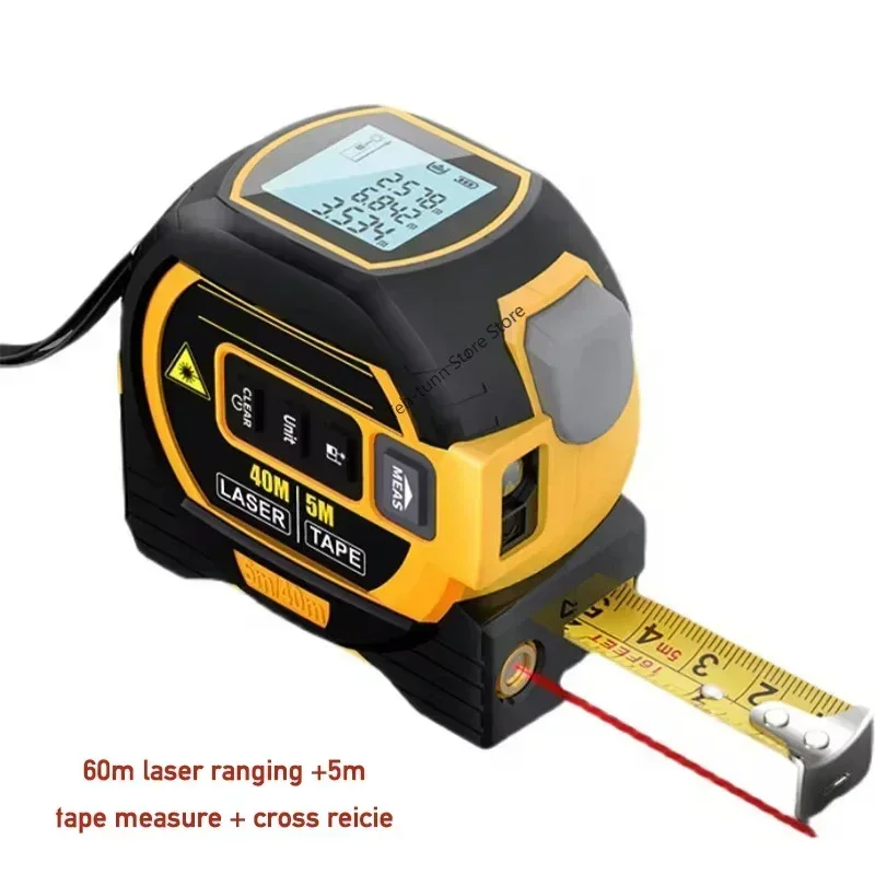

3 in 1 laser distance meter with high precision, digital laser tape measure distance meter for construction site measurement