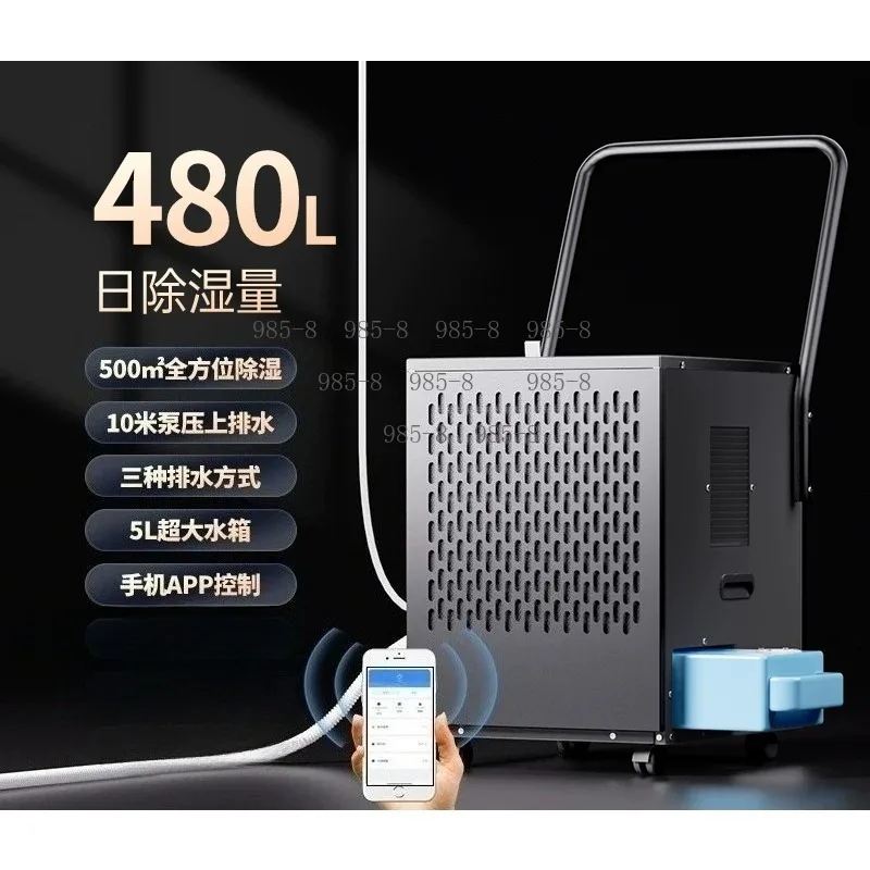 Industrial 480PPD Dehumidifier With Drain Pump & Hose For Basement Crawl Space Flood Water Damage Moisture Removal