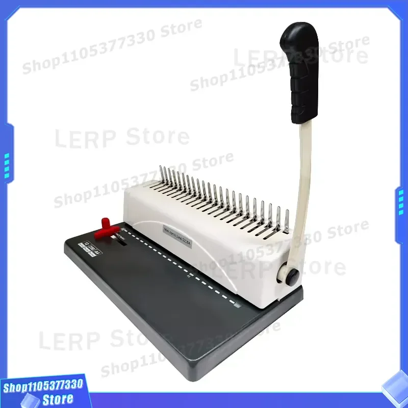 A4 Manual Comb Binding Machine Plastic Spiral Binder Office Document Puncher for Report Thesis Booklet Making Tool Desktop