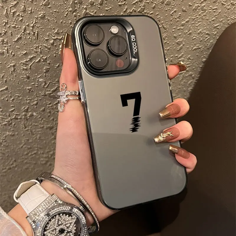 

Wave pattern 7 phone case for iPhone 16 15 14 13 12 11 Pro/ Max/Plus shock-proof rear cover anti-fingerprint