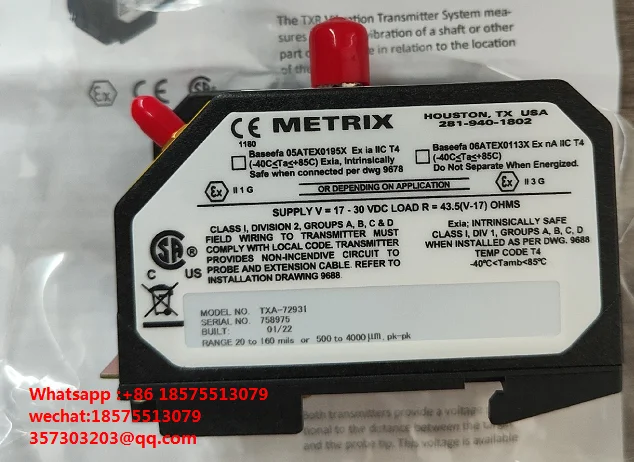 새로운 METRIX TXA-72931 진동 센서 Preloader