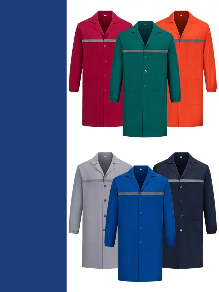 Arbeitsanzug Hi Vis Sicherheitsoverall Food Factory Uniformen Staubdichter Overall Laborkittel Blau Weißer Mantel Anzug Warehouse Porter Outfit